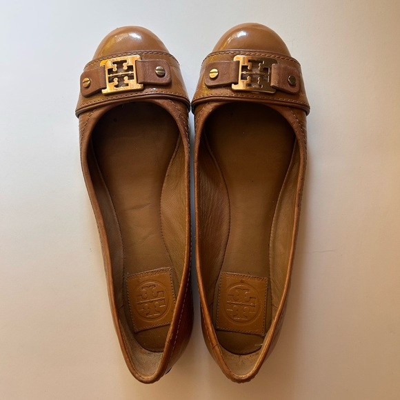 Tory Burch Shoes - Tory Burch Brown Clines Leather Ballet Shoes